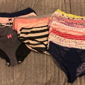 22 pairs L Victoria Secret low rise hip hugger panties